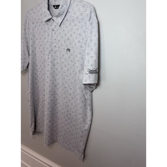 Travis Mathew Golf Polo Shirt Mens Size XL Gray Allover Print Lightweight - Picture 2 of 14